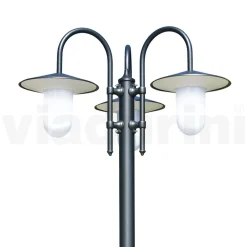 Viadurini Lighting Gartenlampion-Straßenlampe im Vintage-Stil mit 3 Lichtern aus Aluminium, hergestellt in Italien – Belen