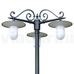 Viadurini Lighting Gartenlampion-Straßenlampe im Vintage-Stil mit 3 Lichtern aus grauem Aluminium, hergestellt in Italien – Belen