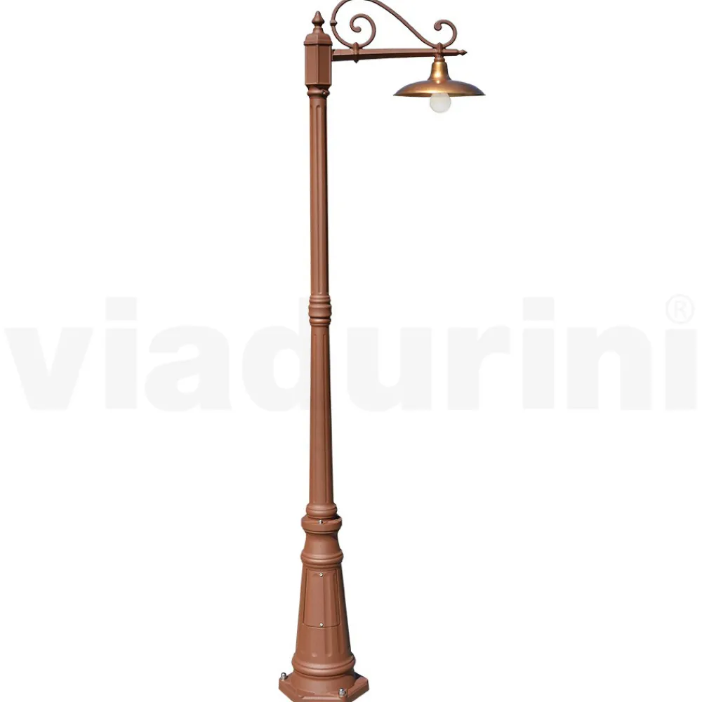 Viadurini Lighting Gartenlampion-Straßenlampe im Vintage-Stil aus Corten-Aluminium und Messing, hergestellt in Italien – Adela