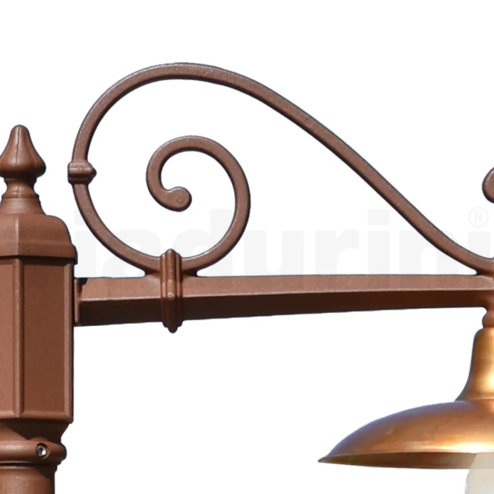 Viadurini Lighting Gartenlampion-Straßenlampe im Vintage-Stil aus Corten-Aluminium und Messing, hergestellt in Italien – Adela