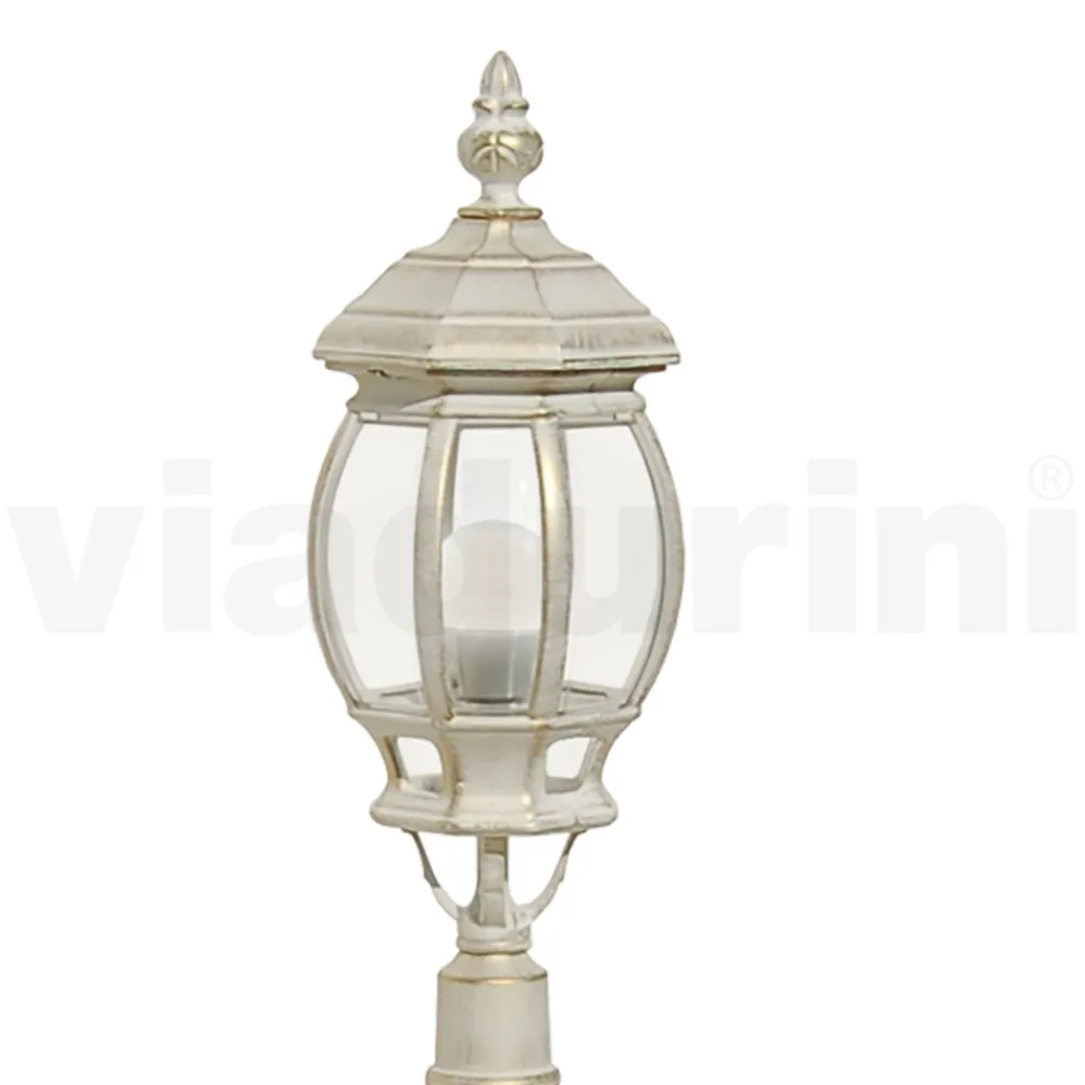 Viadurini Lighting Gartenlampion-Straßenlaterne im Vintage-Stil aus weißem Aluminium, hergestellt in Italien – Dodo