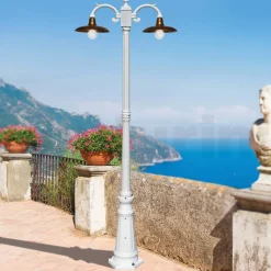 Viadurini Lighting Gartenlampion-Straßenlaterne im Vintage-Stil, 2 Lichter, aus Aluminium und Messing, hergestellt in Italien – Adela