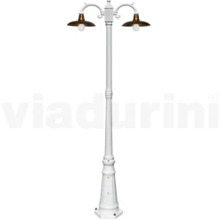 Viadurini Lighting Gartenlampion-Straßenlaterne im Vintage-Stil, 2 Lichter, aus Aluminium und Messing, hergestellt in Italien – Adela