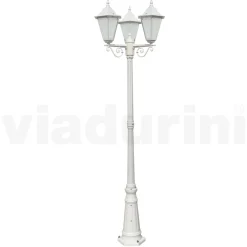 Viadurini Lighting Gartenlampion-Straßenlaterne im Vintage-Stil mit 3 Lichtern aus Aluminium und Glas, hergestellt in Italien – Terella