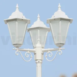 Viadurini Lighting Gartenlampion-Straßenlaterne im Vintage-Stil mit 3 Lichtern aus Aluminium und Glas, hergestellt in Italien – Terella