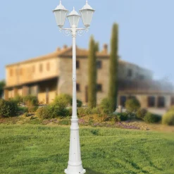 Viadurini Lighting Gartenlampion-Straßenlaterne im Vintage-Stil mit 3 Lichtern aus Aluminium und Glas, hergestellt in Italien – Terella