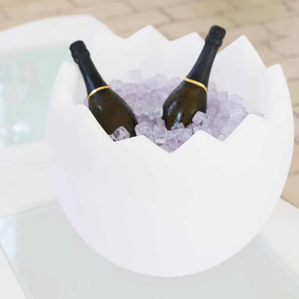 SLIDE Lichtmöbel-Strahlend weißer Eiskübel Kalimera, hergestellt in Italien