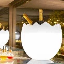 SLIDE Lichtmöbel-Strahlend weißer Eiskübel Kalimera, hergestellt in Italien