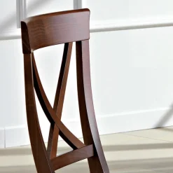 Viadurini Living Klassische Stühle-Stuhl aus Holz und Stoff Klassisches Design mit gekreuzter Rückenlehne - Debussy