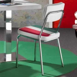 Viadurini Living Vintage Stühle-Stuhl aus Kunstleder mit italienischer Flagge in modernem Design Banda