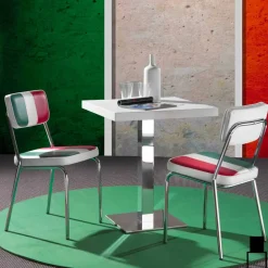 Viadurini Living Vintage Stühle-Stuhl aus Kunstleder mit italienischer Flagge in modernem Design Banda