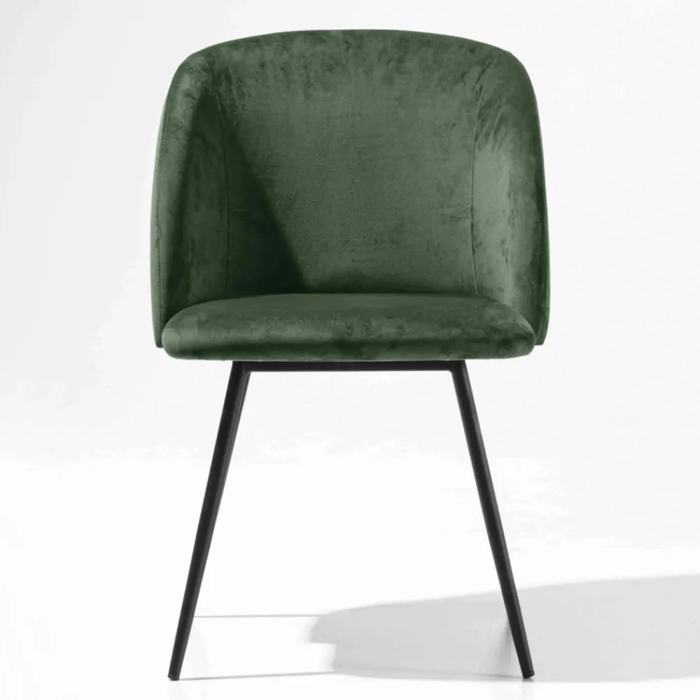 Viadurini Living Moderne Stühle-Stuhl aus Samt mit Sockel aus schwarz lackiertem Metall, 2 Stück - Havanna