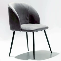 Viadurini Living Moderne Stühle-Stuhl aus Samt mit Sockel aus schwarz lackiertem Metall, 2 Stück - Havanna