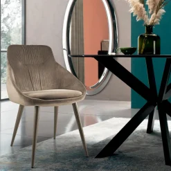 Viadurini Living Moderne Stühle-Stuhl aus Samt und RAL-lackiertem Stahl, hergestellt in Italien, 4 Stück – Mariapina