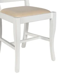 Viadurini Classic Klassische Stühle-Stuhl aus weißem Holz und Juma-Beige-Stoff, hergestellt in Italien – Diamante