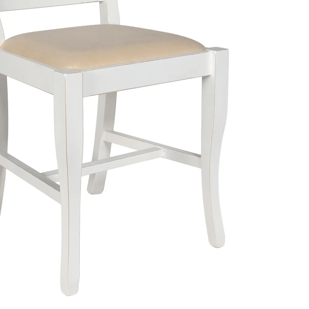 Viadurini Classic Klassische Stühle-Stuhl aus weißem Holz und Juma-Beige-Stoff, hergestellt in Italien – Diamante