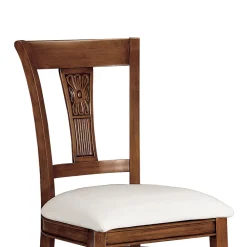 Viadurini Classic Klassische Stühle-Stuhl aus weißem Öko-Leder und patiniertem Kirschholz, hergestellt in Italien – Dolomite