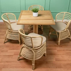 Viadurini in the Garden Gartenstühle Rattan-Stuhl für den Garten aus natürlichem Rattan mit Kissen inklusive - Torvi