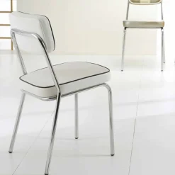 Viadurini Living Vintage Stühle-Stuhl im 50er Jahre Stil aus Kunstleder Graffiti Unica