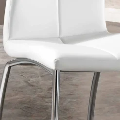 Viadurini Living Moderne Stühle-Stuhl im 4er Set aus Kunstleder und Metall verchromt