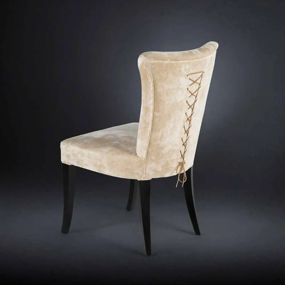 Viadurini Living Klassische Stühle-Stuhl im 2er Set im Belle Epoque Stil gepolstert Ecru Dita