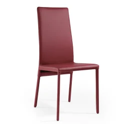 Viadurini Living Design Stühle-Stuhl komplett gepolstert mit burgunderfarbenem Leder, hergestellt in Italien – Tazza
