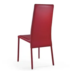 Viadurini Living Design Stühle-Stuhl komplett gepolstert mit burgunderfarbenem Leder, hergestellt in Italien – Tazza