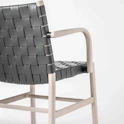 Viadurini Living Moderne Stühle-Stuhl mit Armlehnen aus gebleichter Buche und Sitz aus Leder Made in Italy - Nora