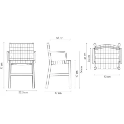 Viadurini Living Moderne Stühle-Stuhl mit Armlehnen aus gebleichter Buche und Sitz aus Leder Made in Italy - Nora