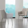 Viadurini Living Moderne Stühle-Stuhl mit Armlehnen aus Metall und Kunstleder Carlina