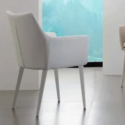 Viadurini Living Moderne Stühle-Stuhl mit Armlehnen aus Metall und Kunstleder Carlina