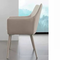 Viadurini Living Moderne Stühle-Stuhl mit Armlehnen aus Metall und Kunstleder Carlina