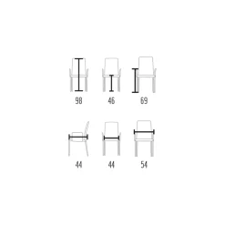 Viadurini Living Design Stühle-Stuhl mit Armlehnen und hoher Rückenlehne aus Leder, hergestellt in Italien – Lenkräder