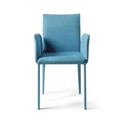 Viadurini Living Design Stühle-Stuhl mit Armlehnen und niedriger Rückenlehne aus Stoff „Made in Italy“ – Lenkräder