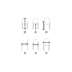 Viadurini Living Design Stühle-Stuhl mit Armlehnen und niedriger Rückenlehne aus Stoff „Made in Italy“ – Lenkräder