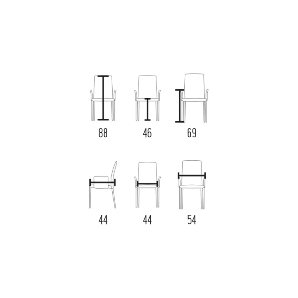 Viadurini Living Design Stühle-Stuhl mit Armlehnen und niedriger Rückenlehne aus Stoff „Made in Italy“ – Lenkräder