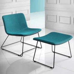 Viadurini Living Moderne Stühle-Stuhl mit Fußstütze aus Vulcano-Stoff und Metallbeinen Made in Italy - Amane