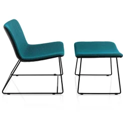 Viadurini Living Moderne Stühle-Stuhl mit Fußstütze aus Vulcano-Stoff und Metallbeinen Made in Italy - Amane