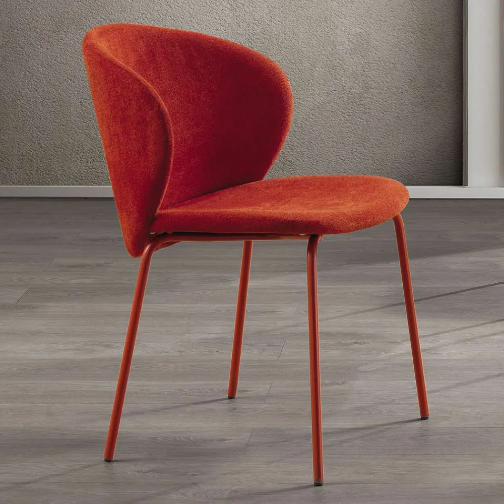 Viadurini Living Moderne Stühle-Stuhl mit Monocoque-Stoffsitz und Metallbeinen Made in Italy - Ichigo