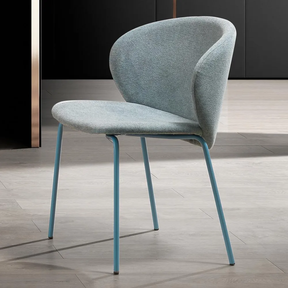 Viadurini Living Moderne Stühle-Stuhl mit Monocoque-Stoffsitz und Metallbeinen Made in Italy - Ichigo