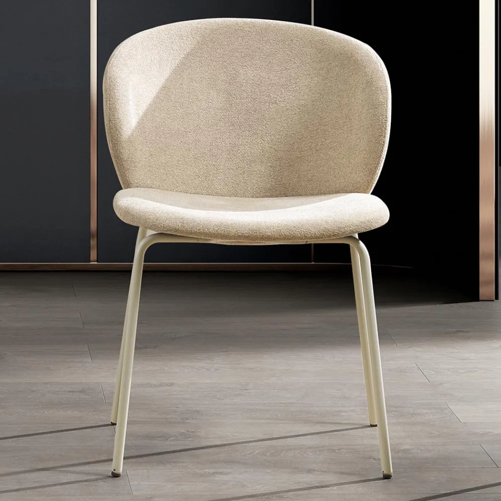 Viadurini Living Moderne Stühle-Stuhl mit Monocoque-Stoffsitz und Metallbeinen Made in Italy - Ichigo