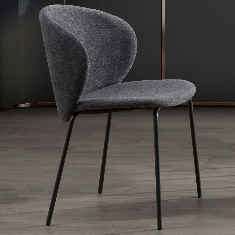 Viadurini Living Moderne Stühle-Stuhl mit Monocoque-Stoffsitz und Metallbeinen Made in Italy - Ichigo