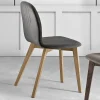 Viadurini Living Moderne Stühle-Stuhl mit Monocoque-Stoffsitz und Holzbeinen Made in Italy - Nezoku