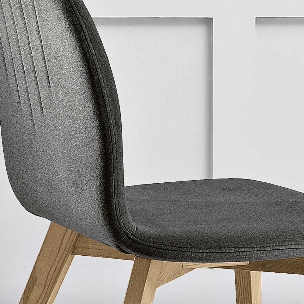 Viadurini Living Moderne Stühle-Stuhl mit Monocoque-Stoffsitz und Holzbeinen Made in Italy - Nezoku