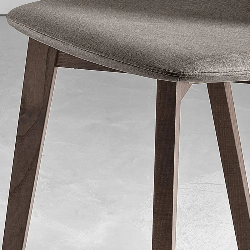 Viadurini Living Moderne Stühle-Stuhl mit Monocoque-Stoffsitz und Holzbeinen Made in Italy - Nezoku