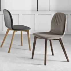 Viadurini Living Moderne Stühle-Stuhl mit Monocoque-Stoffsitz und Holzbeinen Made in Italy - Nezoku