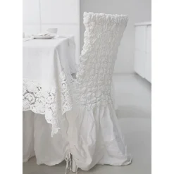 Viadurini Textile Italienische Mode-Stuhlbezug mit eleganter Rückenlehne für Wohnzimmer aus besticktem Leinen - Panteo