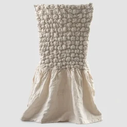 Viadurini Textile Italienische Mode-Stuhlbezug mit eleganter Rückenlehne für Wohnzimmer aus besticktem Leinen - Panteo