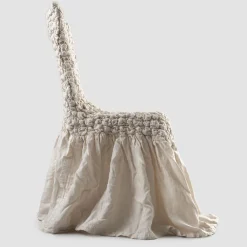 Viadurini Textile Italienische Mode-Stuhlbezug mit eleganter Rückenlehne für Wohnzimmer aus besticktem Leinen - Panteo