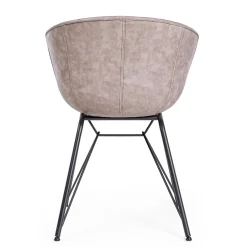 Viadurini Living Vintage Stühle-Stuhl-Sessel aus weißem oder schwarzem Stahl und Vintage-Ecoleder - Gongo